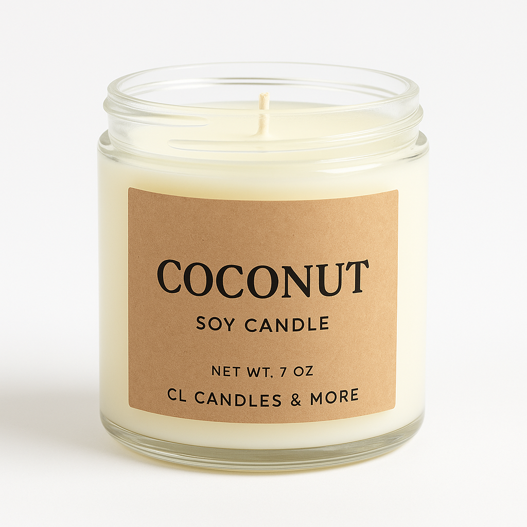 7oz Coconut Soy Candle – Hand Poured, Tropical Farmhouse Style