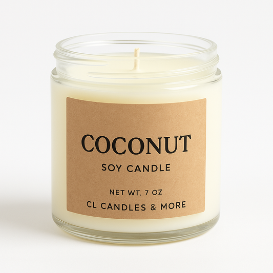 7oz Coconut Soy Candle – Hand Poured, Tropical Farmhouse Style