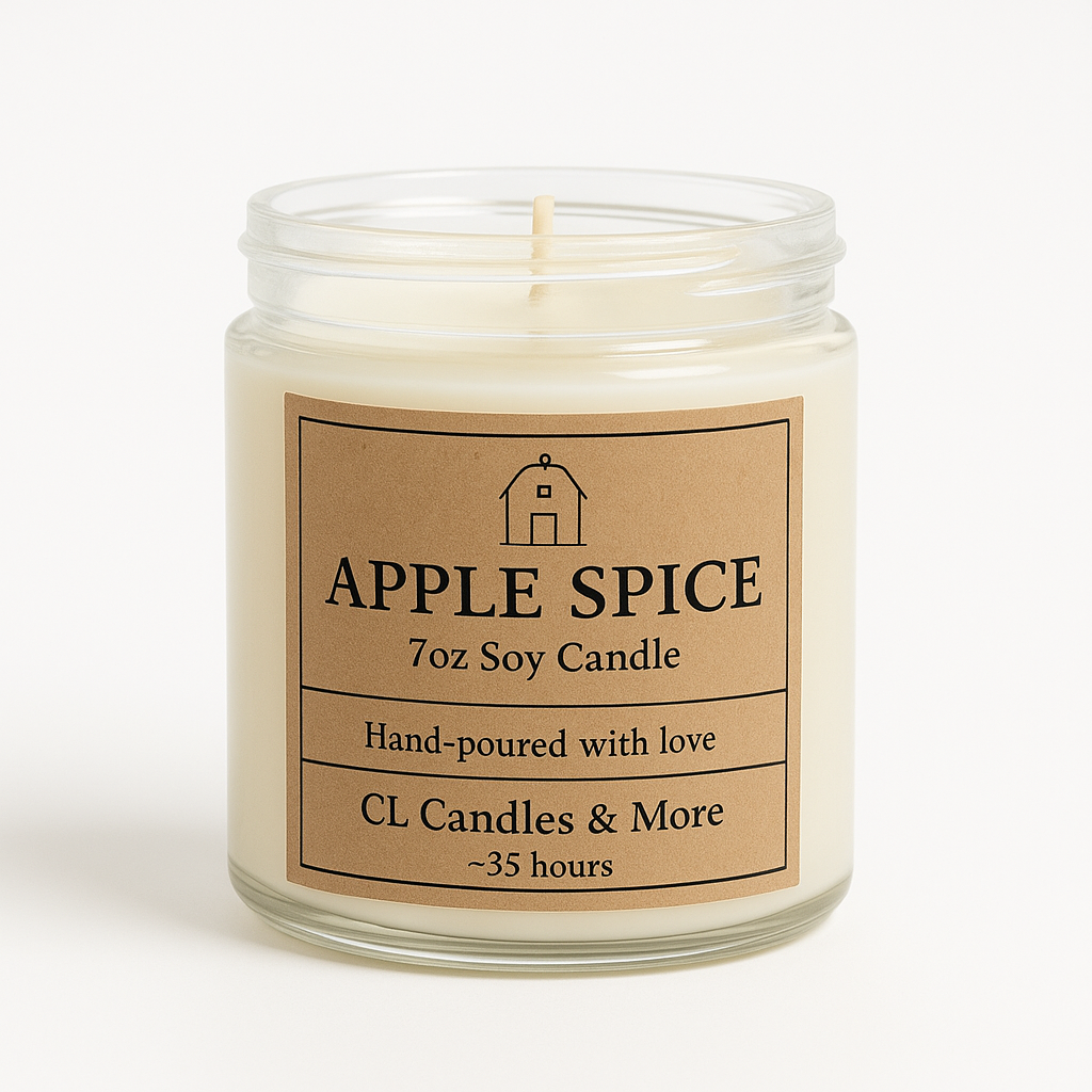 7oz Apple Spice Soy Candle – Hand Poured, Cozy Fall Farmhouse