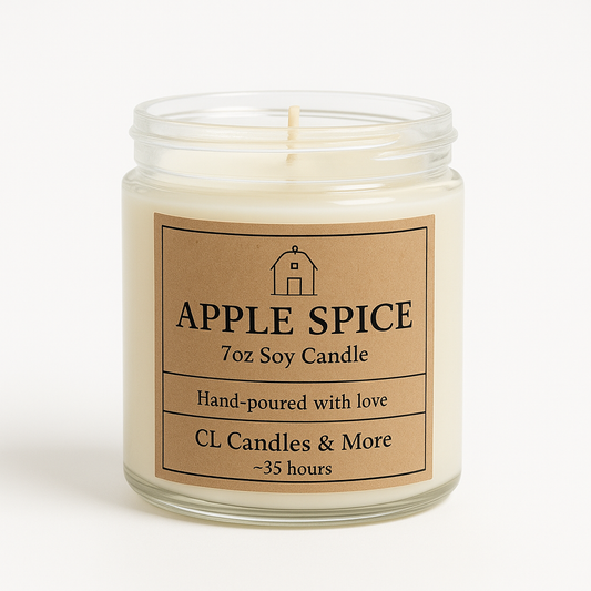 7oz Apple Spice Soy Candle – Hand Poured, Cozy Fall Farmhouse