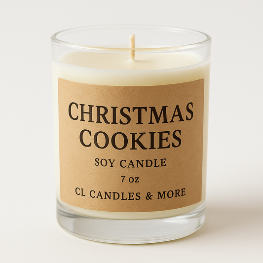 7oz Christmas Cookies Soy Candle – Hand Poured, Holiday Farmhouse Style