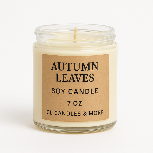 7oz Autumn Leaves Soy Candle – Hand Poured, Cozy Fall Farmhouse Style