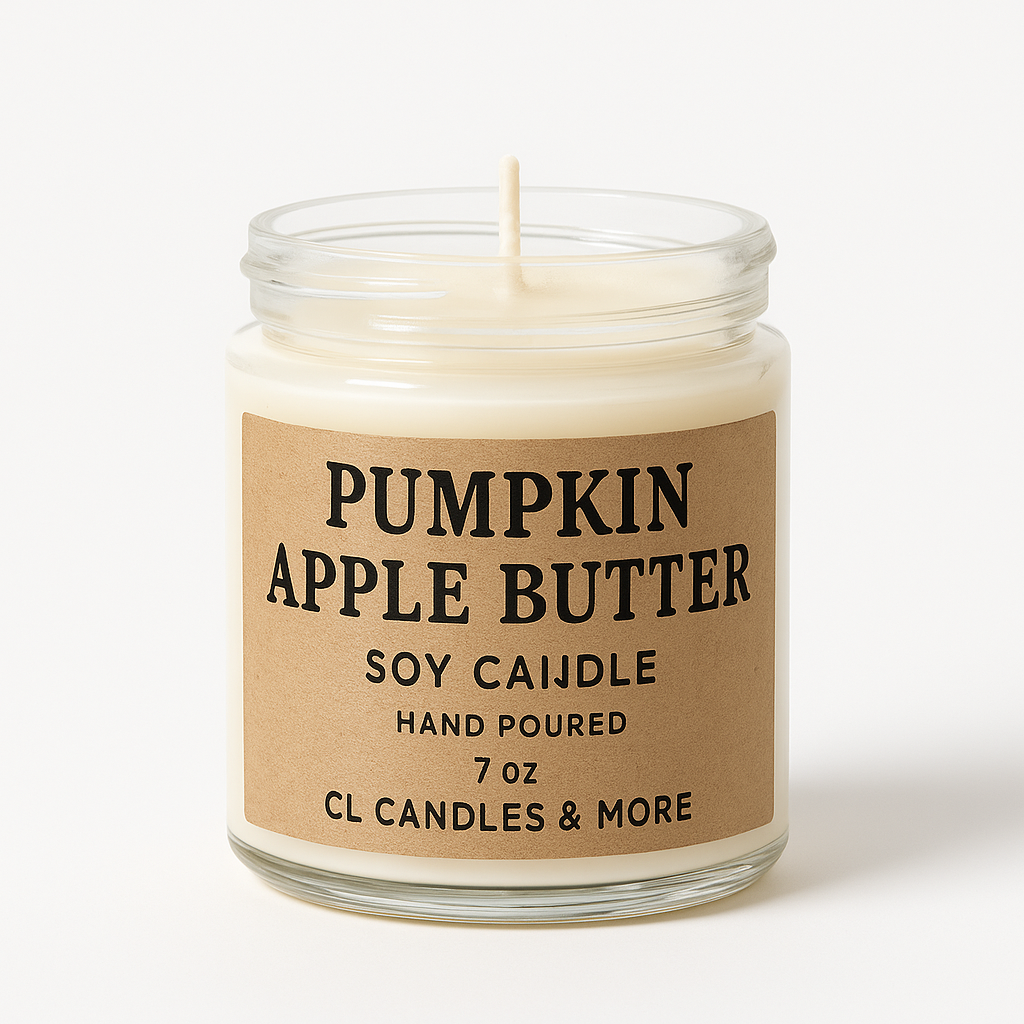 7oz Pumpkin Apple Butter Soy Candle – Hand Poured, Cozy Fall Farmhouse Style