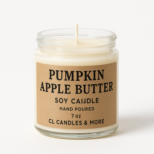 7oz Pumpkin Apple Butter Soy Candle – Hand Poured, Cozy Fall Farmhouse Style