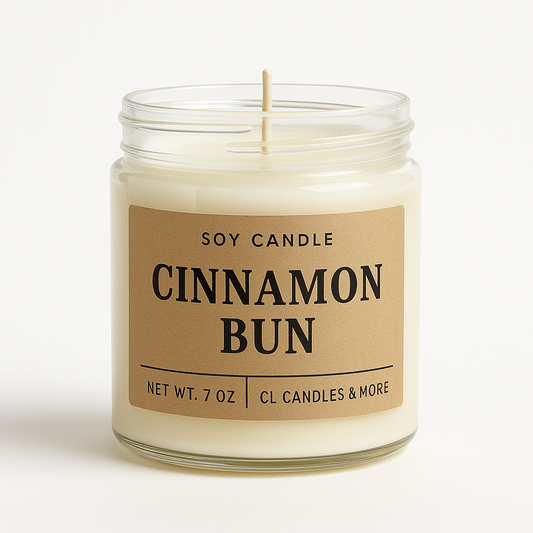 7oz Cinnamon Bun Soy Candle – Hand Poured, Bakery-Inspired Farmhouse Style