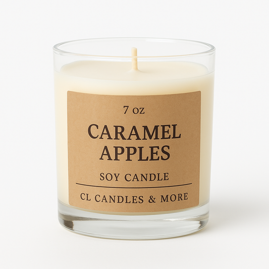 7oz Caramel Apples Soy Candle – Hand Poured, Fall Farmhouse Style