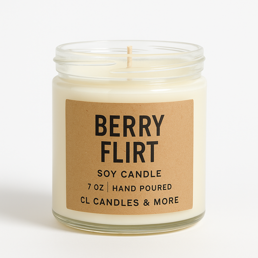 7oz Berry Flirt Soy Candle – Hand Poured, Fun Farmhouse Style
