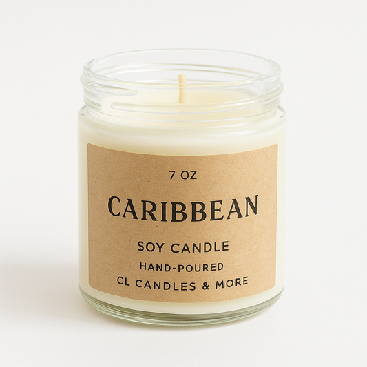 7oz Caribbean Soy Candle – Hand Poured, Tropical Farmhouse Style