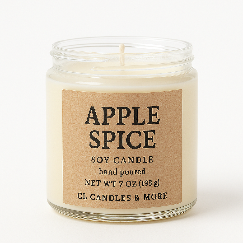 7oz Apple Spice Soy Candle – Hand Poured, Cozy Fall Farmhouse Style