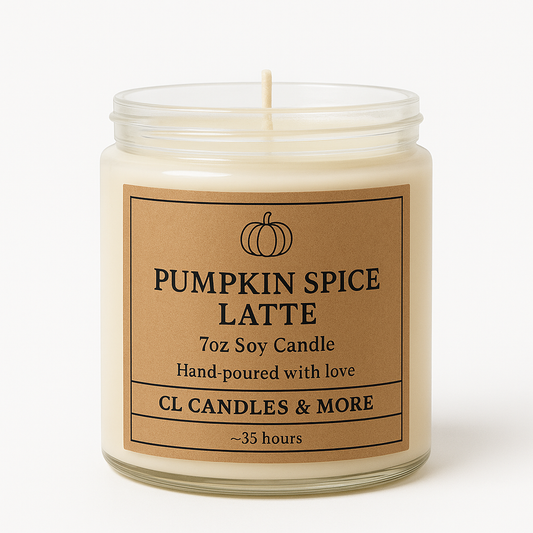 7oz Pumpkin Spice Latte Soy Candle – Hand Poured, Cozy Fall Farmhouse Style