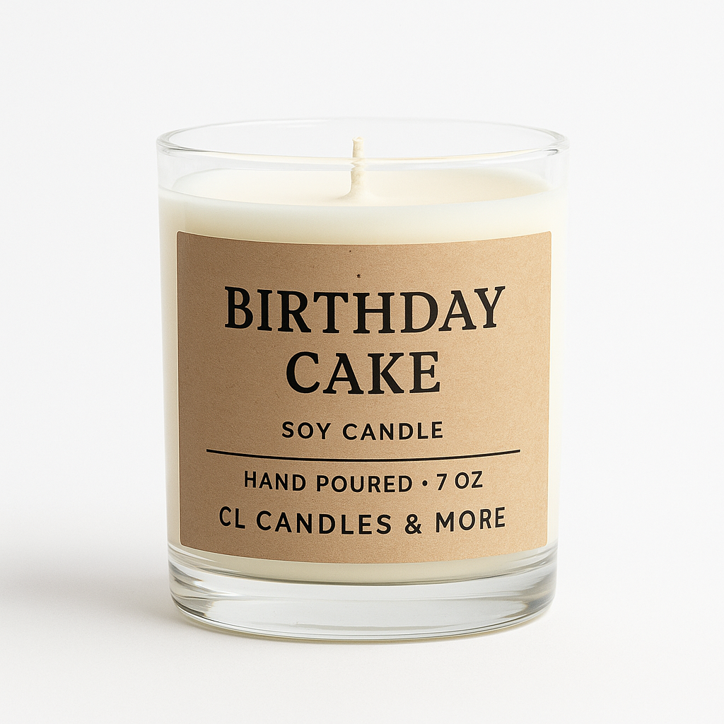 7oz Birthday Cake Soy Candle – Hand Poured, Sweet Farmhouse Style