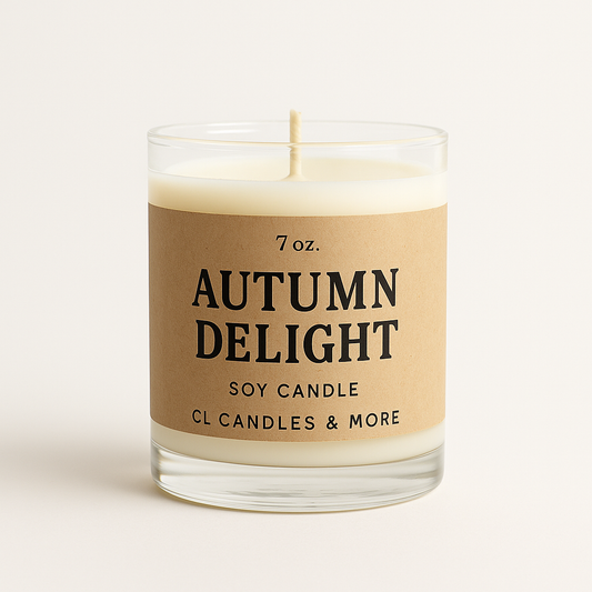 7oz Autumn Delight Soy Candle – Hand Poured, Cozy Fall Farmhouse Style