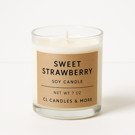 7oz Sweet Strawberry Soy Candle – Hand Poured, Fresh Farmhouse Style