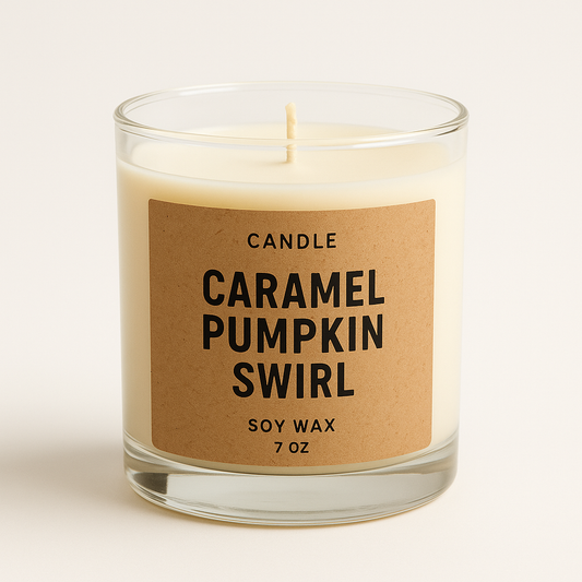 7oz Caramel Pumpkin Swirl Soy Candle – Hand Poured, Cozy Fall Farmhouse Style