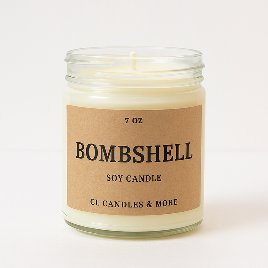 7oz Bombshell Soy Candle – Hand Poured, Luxurious Farmhouse Style