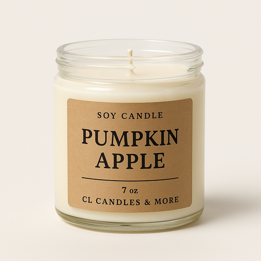 7oz Pumpkin Apple Soy Candle – Hand Poured, Cozy Fall Farmhouse Style
