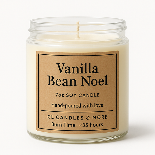 7oz Vanilla Bean Noel Soy Candle – Hand Poured, Cozy Holiday Farmhouse Style
