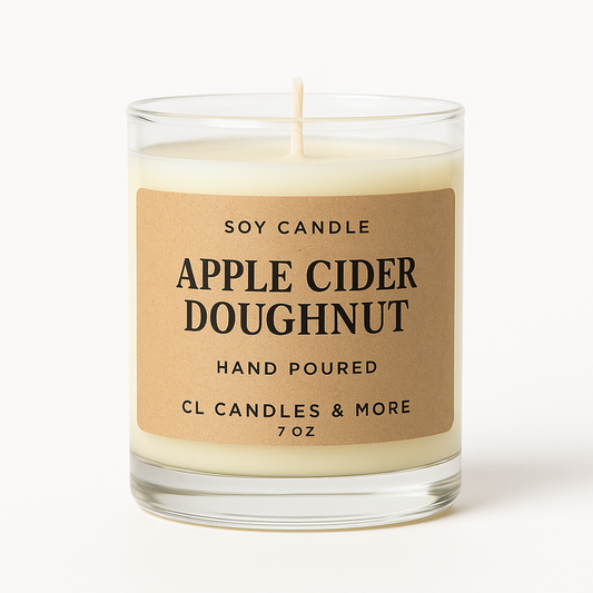 7oz Apple Cider Doughnut Soy Candle – Hand Poured, Cozy Fall Farmhouse Style