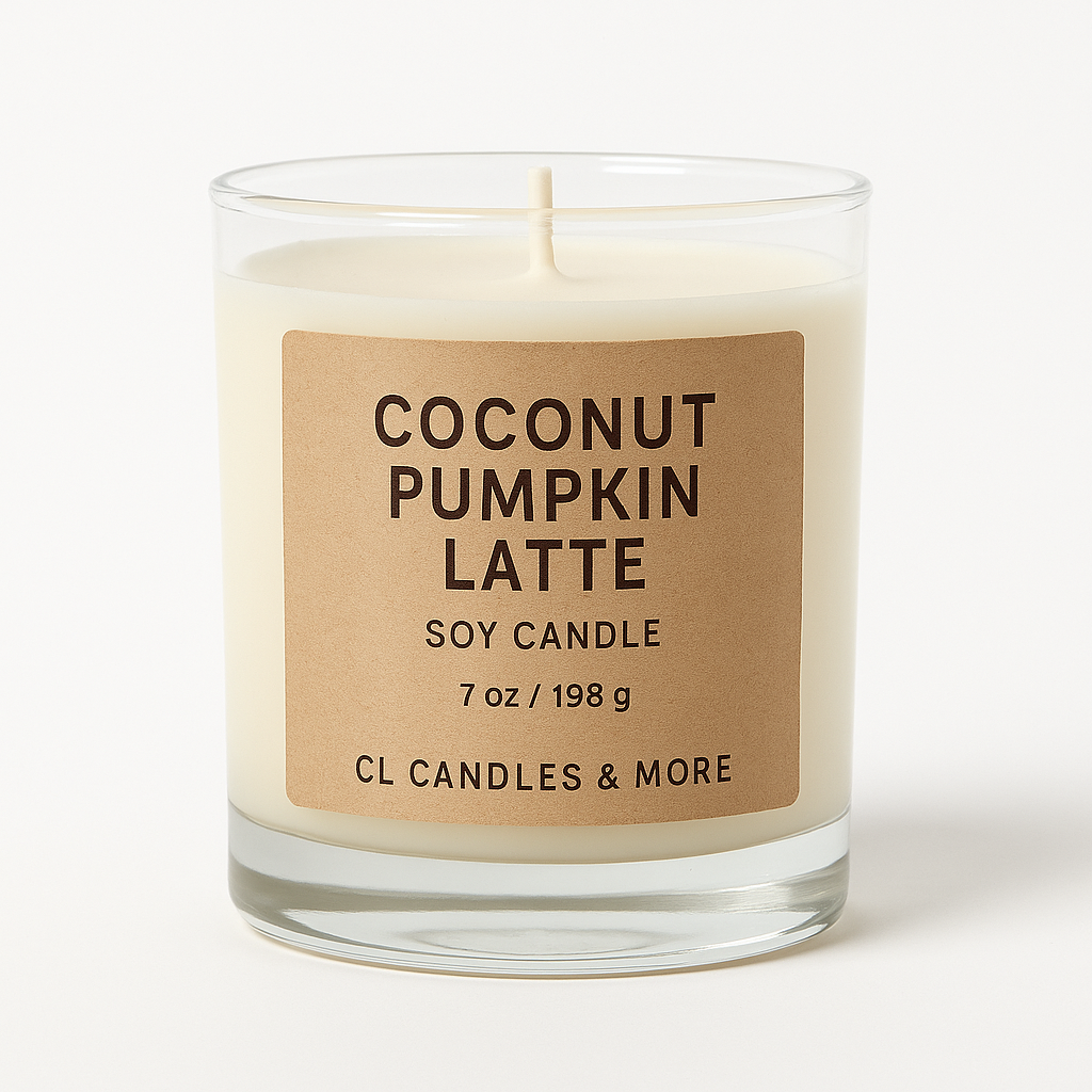 7oz Coconut Pumpkin Latte Soy Candle – Hand Poured, Cozy Fall Farmhouse Style