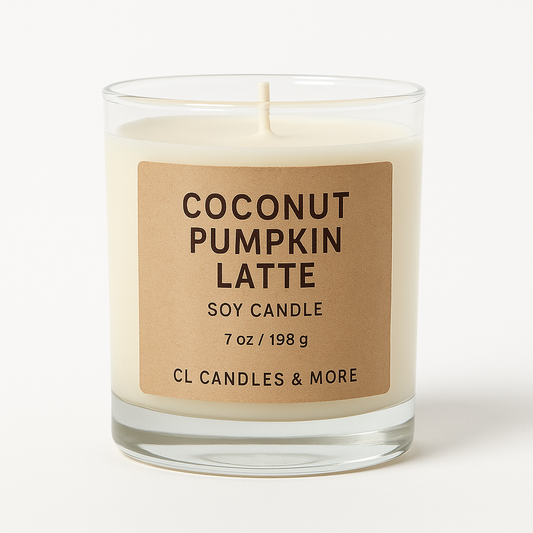 7oz Coconut Pumpkin Latte Soy Candle – Hand Poured, Cozy Fall Farmhouse Style
