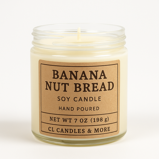7oz Banana Nut Bread Soy Candle – Hand Poured, Bakery-Inspired Farmhouse Style