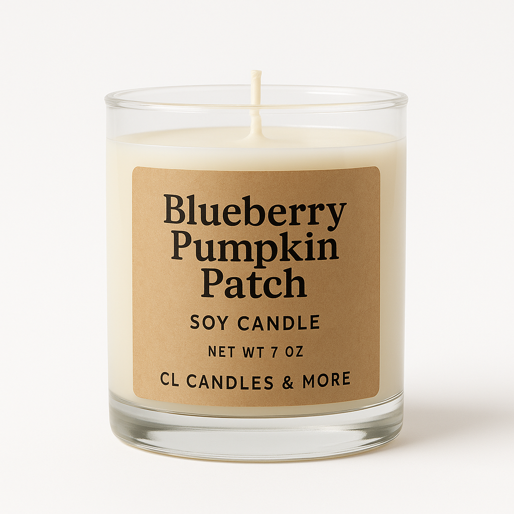 7oz Blueberry Pumpkin Patch Soy Candle – Hand Poured, Cozy Fall Farmhouse Style