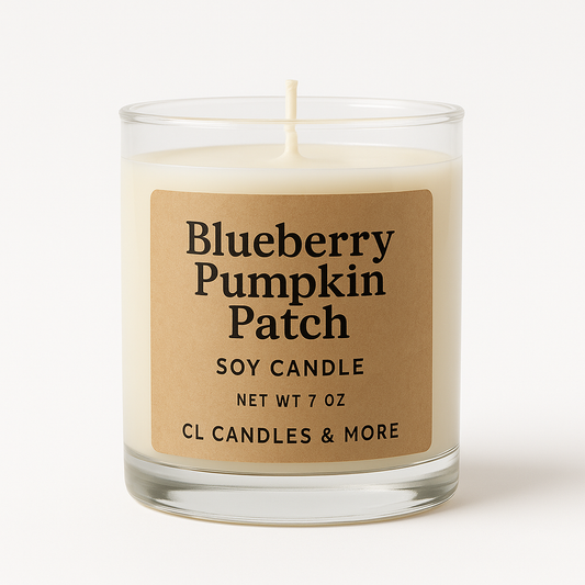 7oz Blueberry Pumpkin Patch Soy Candle – Hand Poured, Cozy Fall Farmhouse Style
