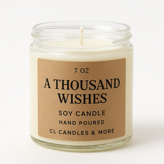 7oz A Thousand Wishes Soy Candle – Hand Poured, Elegant Farmhouse Style