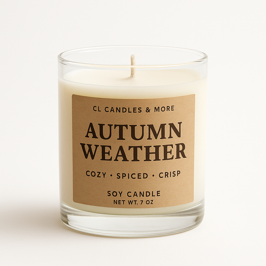 7oz Autumn Weather Soy Candle – Hand Poured, Cozy Fall Farmhouse Style