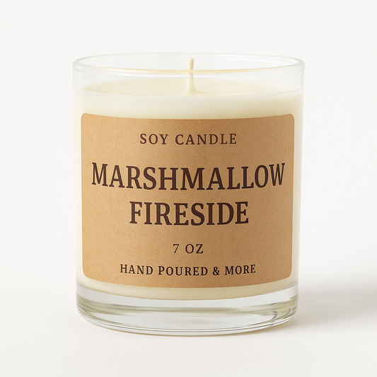 7oz Marshmallow Fireside Soy Candle – Hand Poured, Cozy Farmhouse Style