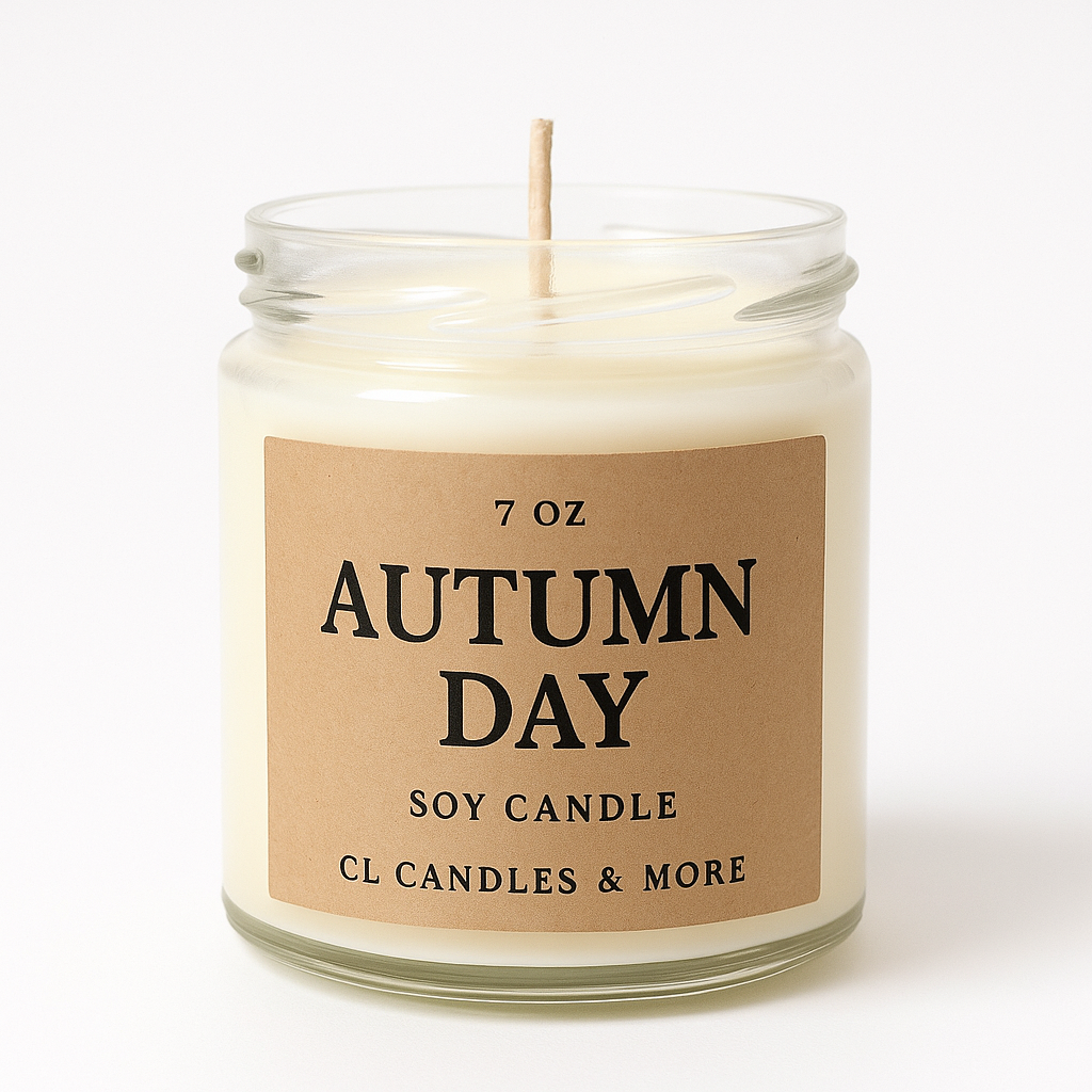 7oz Autumn Day Soy Candle – Hand Poured, Cozy Farmhouse Style
