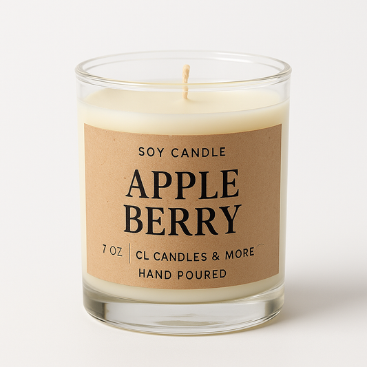 7oz Apple Berry Soy Candle – Hand Poured, Fresh Farmhouse Style