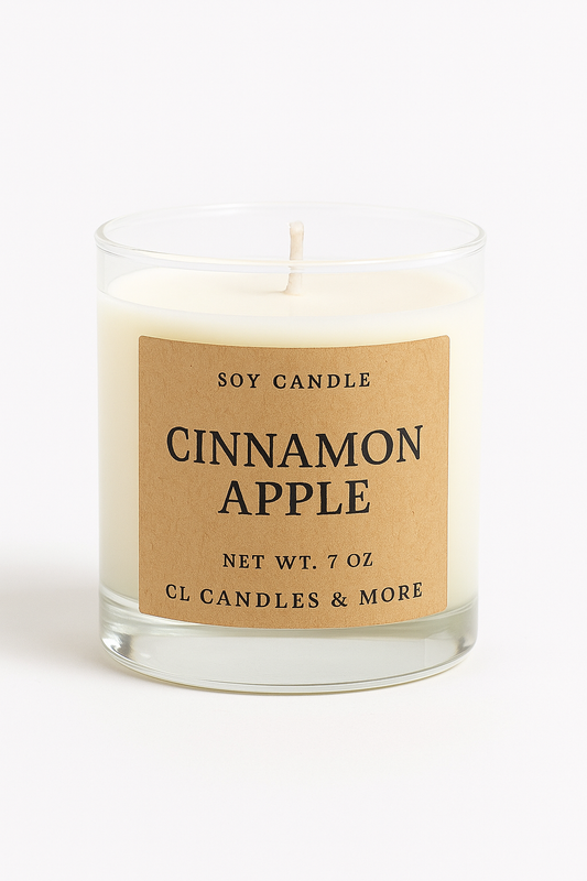 7oz Cinnamon Apple Soy Candle – Hand Poured, Cozy Fall Farmhouse Style