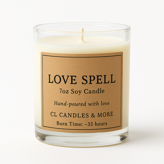 7oz Love Spell Soy Candle – Hand Poured, Romantic Floral & Fruity Scent