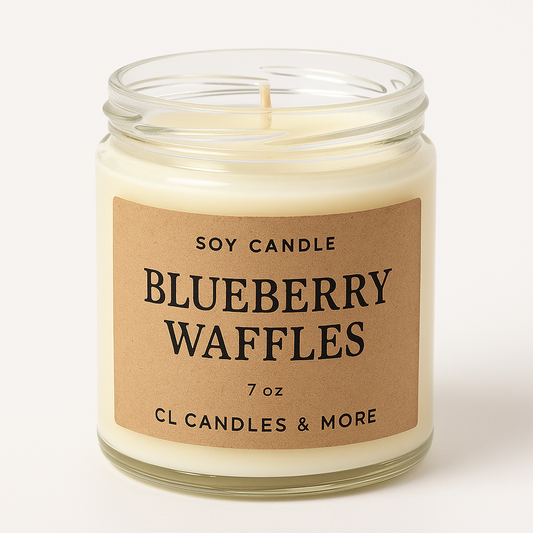 7oz Blueberry Waffles Soy Candle – Hand Poured, Bakery-Inspired Farmhouse Style